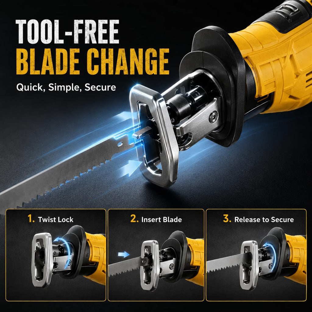Cordless Reciprocating Saw with 4 Blades A67117