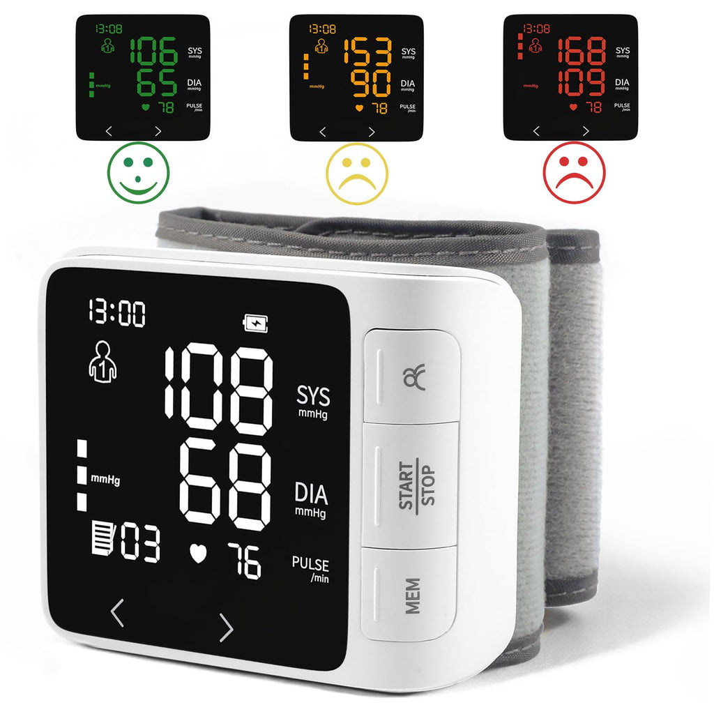 Wrist Blood Pressure Monitor with 2 Users Memory LCD Display P250374