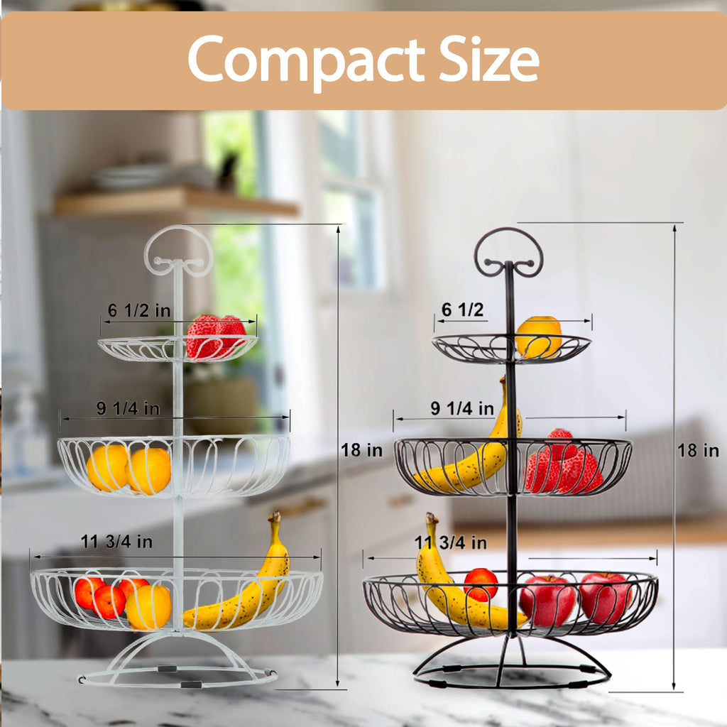 3-Tiered Black Wire Fruit and Vegetable Holder U525240