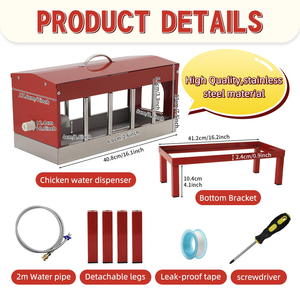 Automatic Chicken Waterer with Detachable Legs W341482