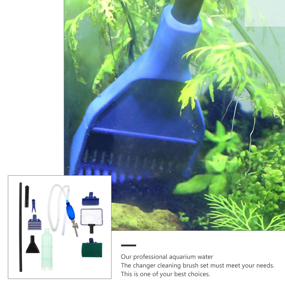 Fish Tank Cleaning Tool Set with 5 in 1 Brush Plastic H6627