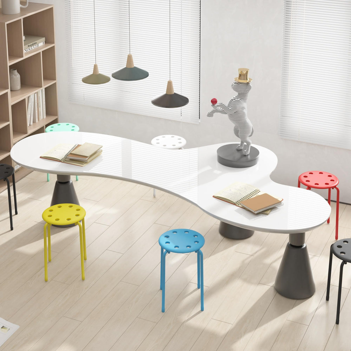 6 Piece Stacking Stools 17.7 Inch Colorful V35970