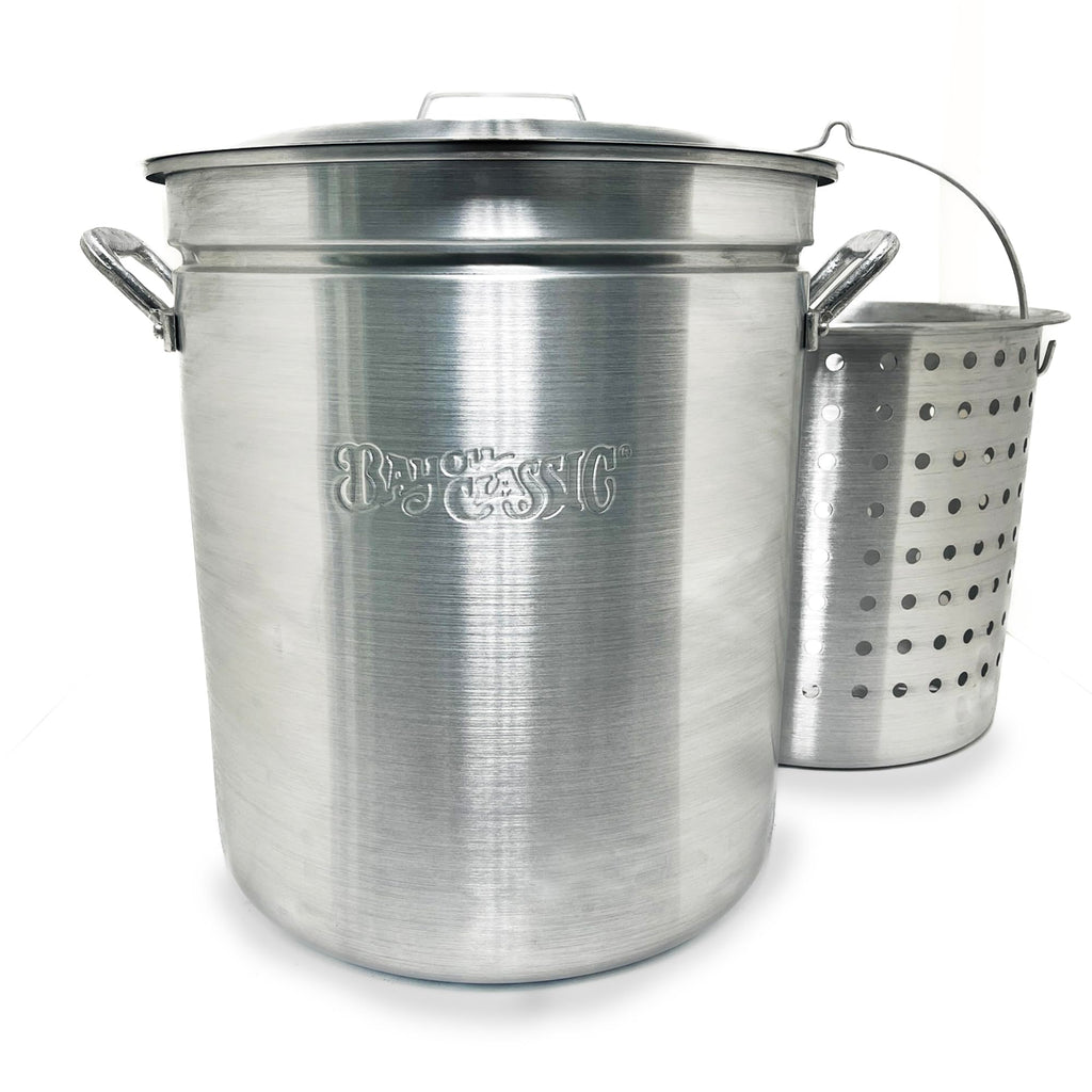 60 Qt Aluminum Stockpot with Basket M7681