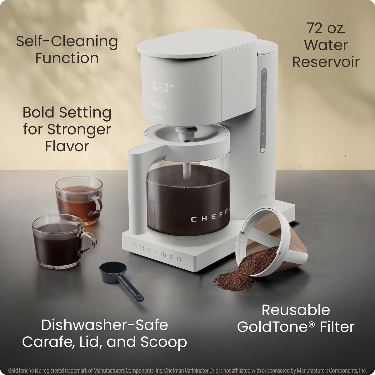 Programmable Drip Coffee Maker, 14-Cup Glass Carafe U460398
