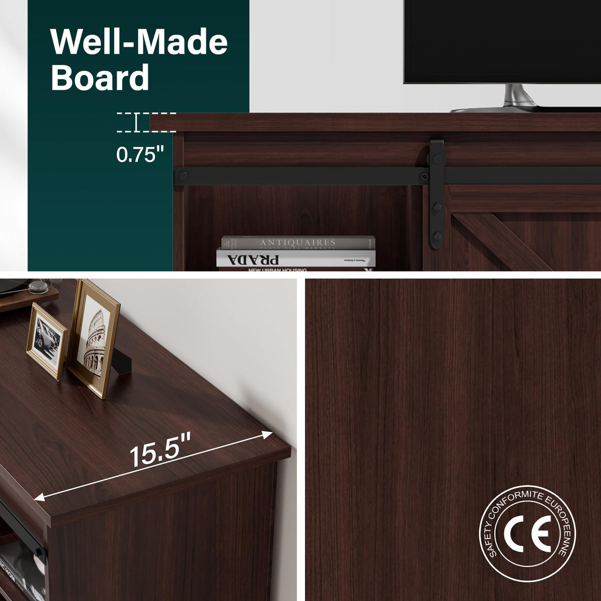 Rustic Oak 4 Drawer TV Stand V1765