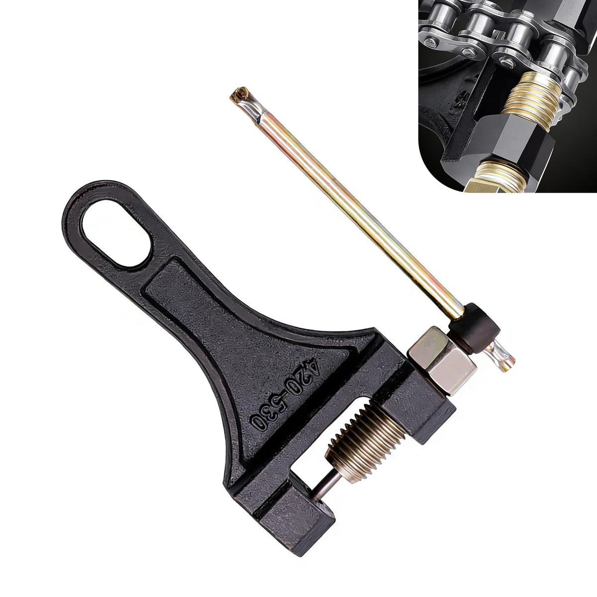 Heavy-duty Alloy 420-530 Roller Chain Breaker Tool with Grip R5338