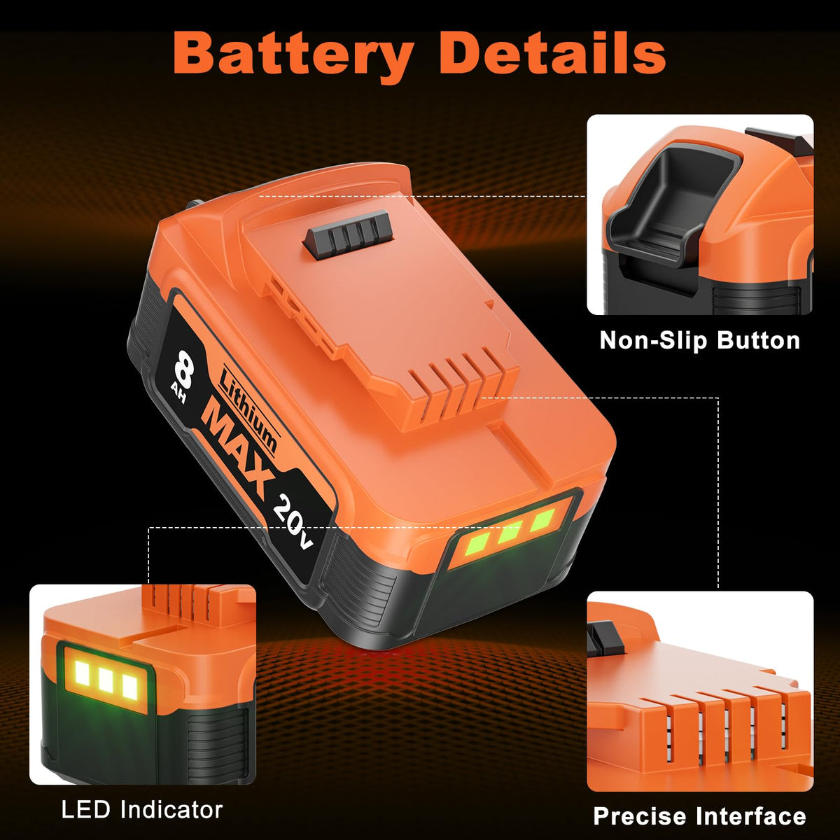 8000mAh Replacement Battery and Charger T72254