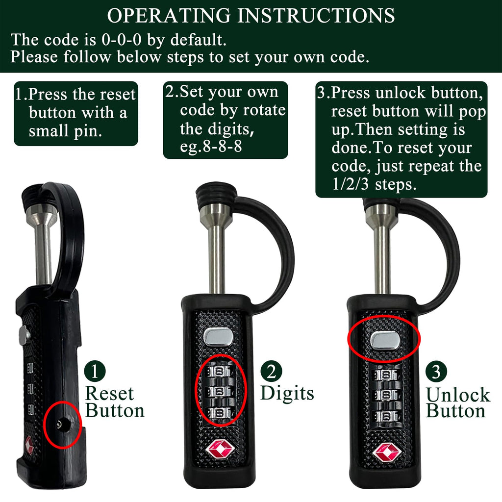 TSA Lock 3-Dial Combo Padlock 2 Pack K2754