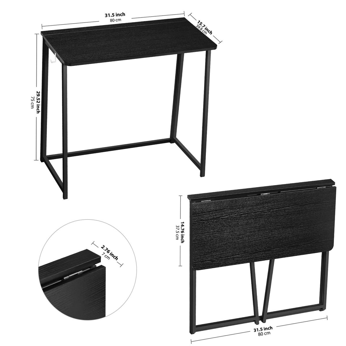 Black Folding Desk A393