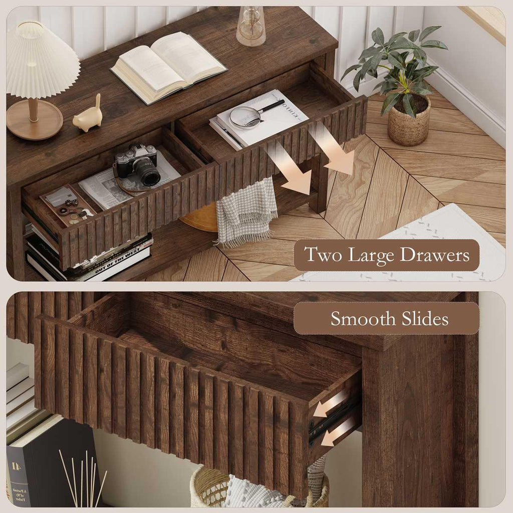 47" Fluted Console Table with Drawers S41095
