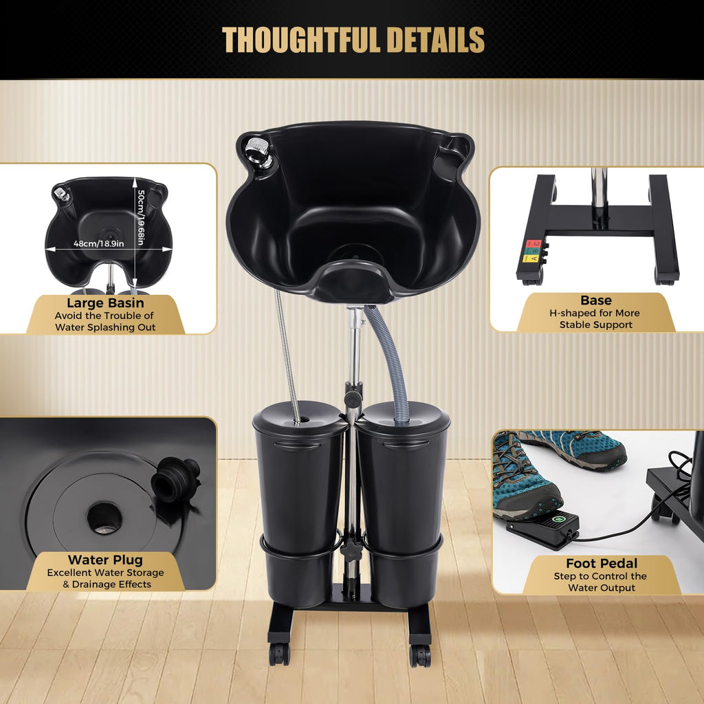 Portable Shampoo Bowl with Electric Pump Y305