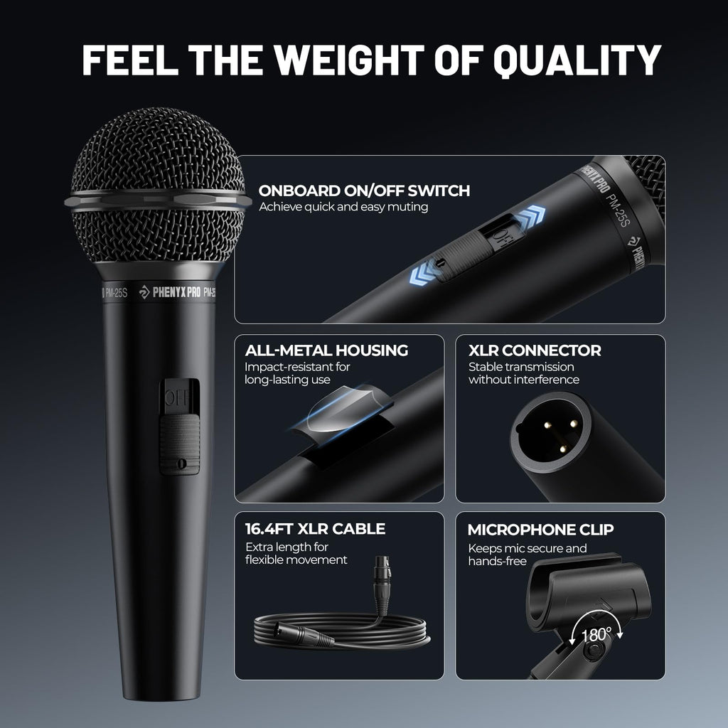 Cardioid Dynamic Wired XLR Microphone with On/Off Switch K6250