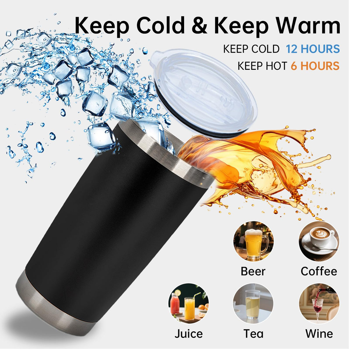 32 Pack 20oz Stainless Steel Insulated Tumblers with Lid & Straw S7548