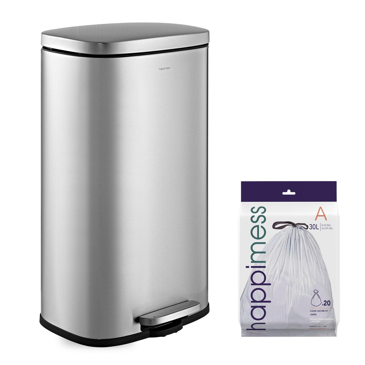 8 Gal Step Trash Can Soft Close 25" Z9536