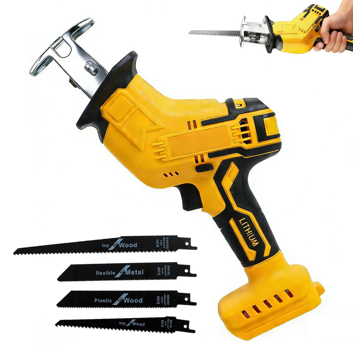 Cordless Reciprocating Saw with 4 Blades A67117