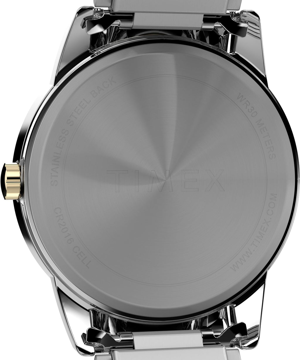 Men's 40mm Watch Two-Tone Expansion Band White Dial T208585