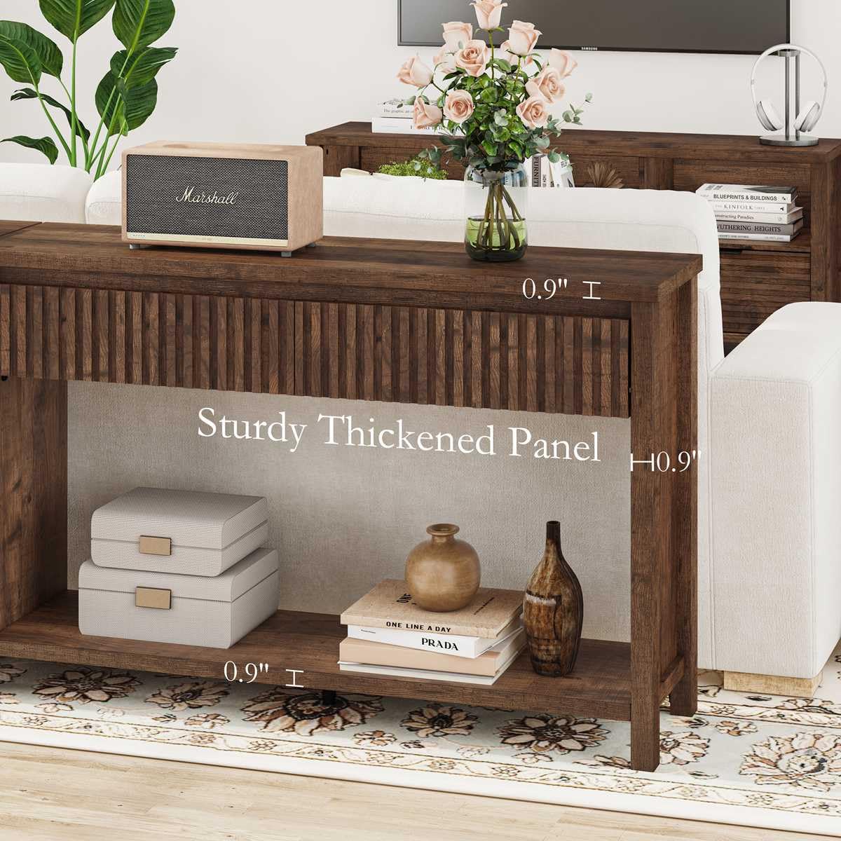 47" Fluted Console Table with Drawers S41095