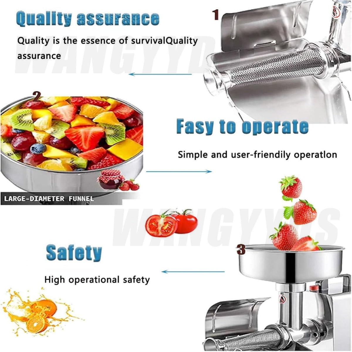 450W Stainless Steel Electric Tomato Strainer A27987