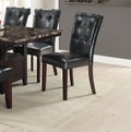 Black Faux Leather Tufted Dining Chairs Set of 2 U528