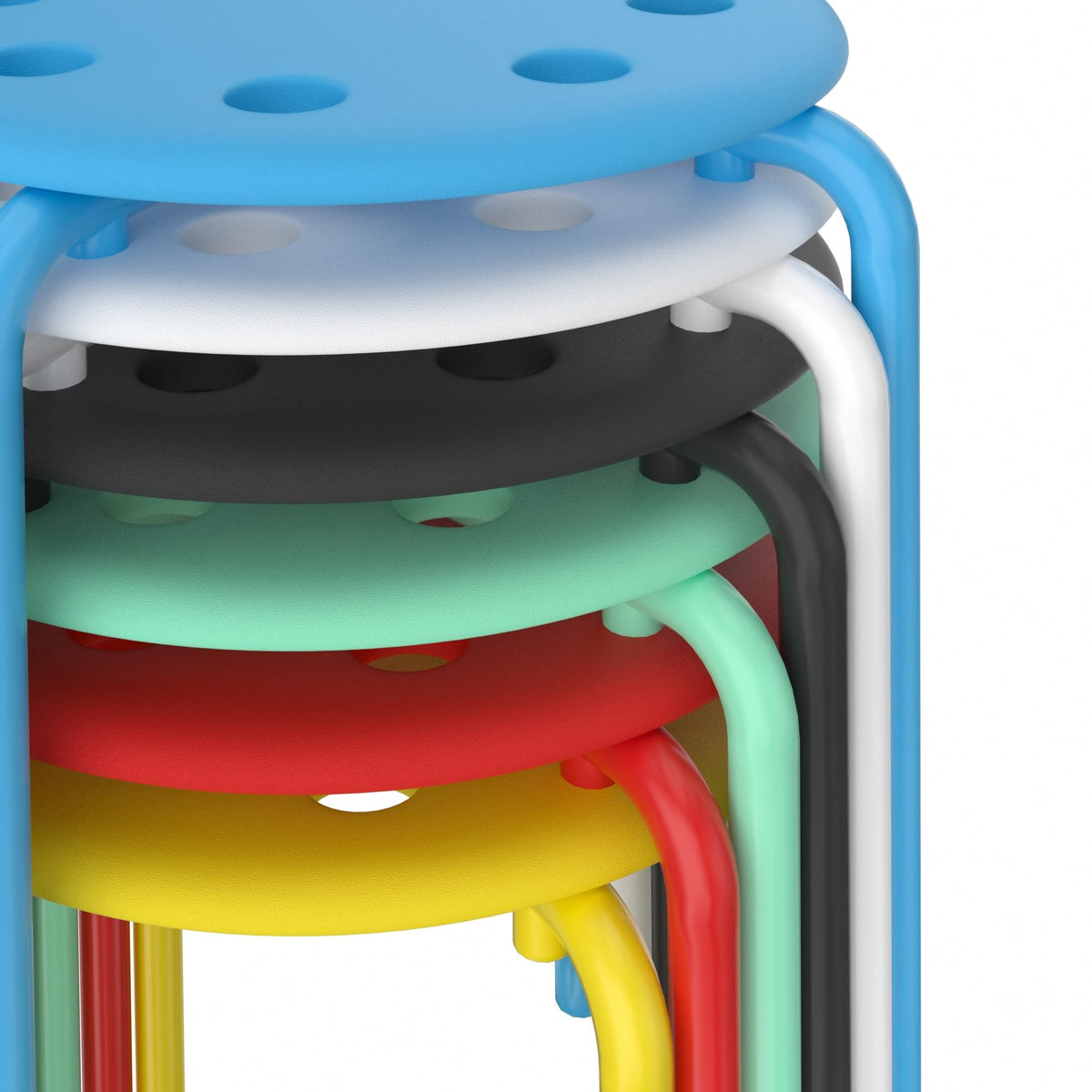 6 Piece Stacking Stools 17.7 Inch Colorful V35970