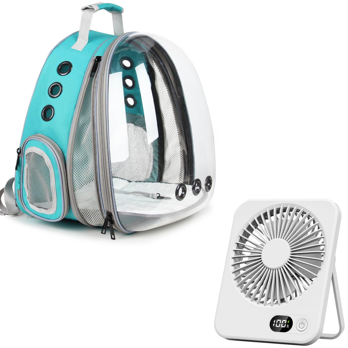 Expandable Cat Backpack with Mini Fan I49553