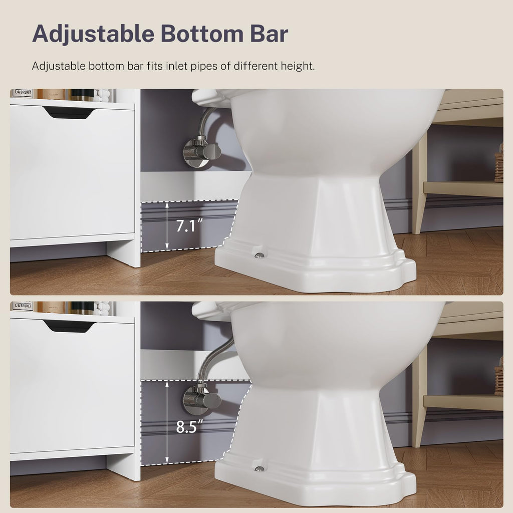 White Over the Toilet Storage Cabinet with 2 Removable Drawers D368
