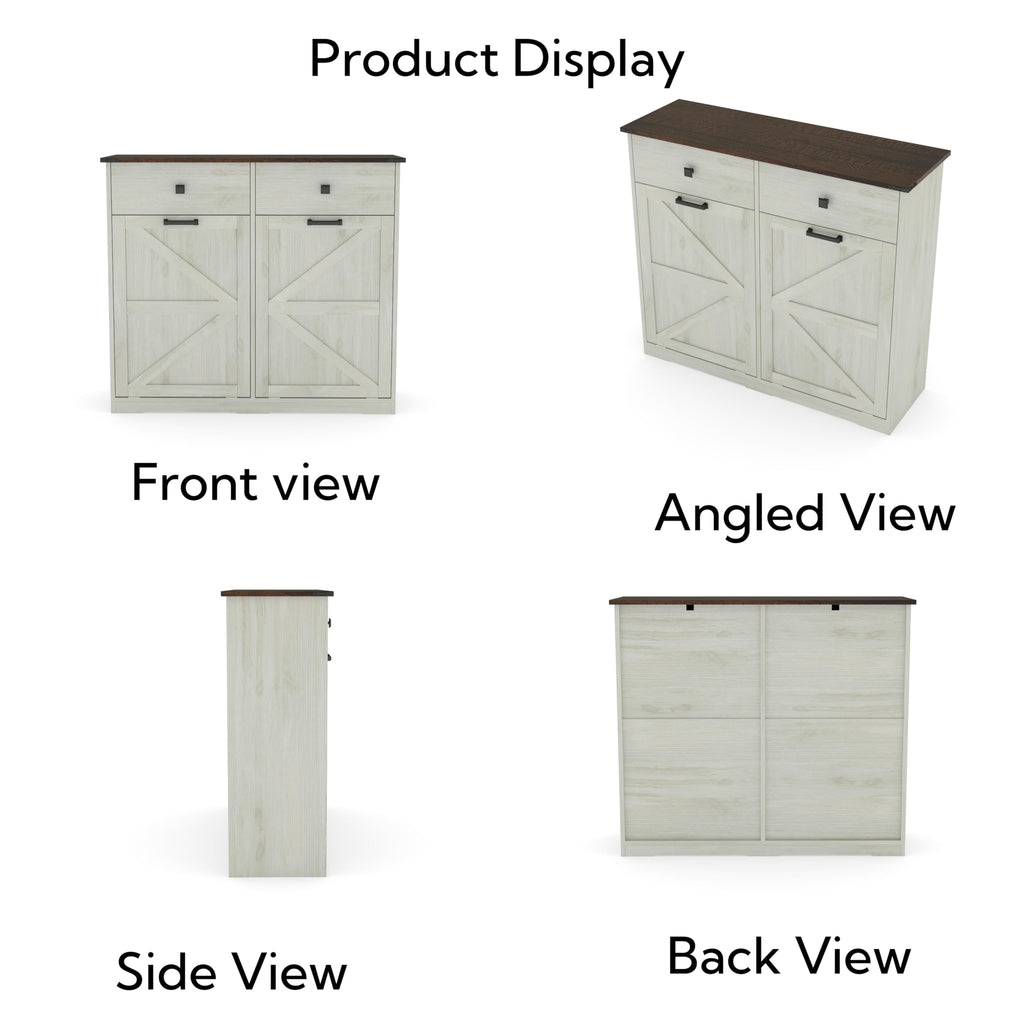 20 Gallon Double Tilt Out Kitchen Trash Can with Hideaway Drawer D699956