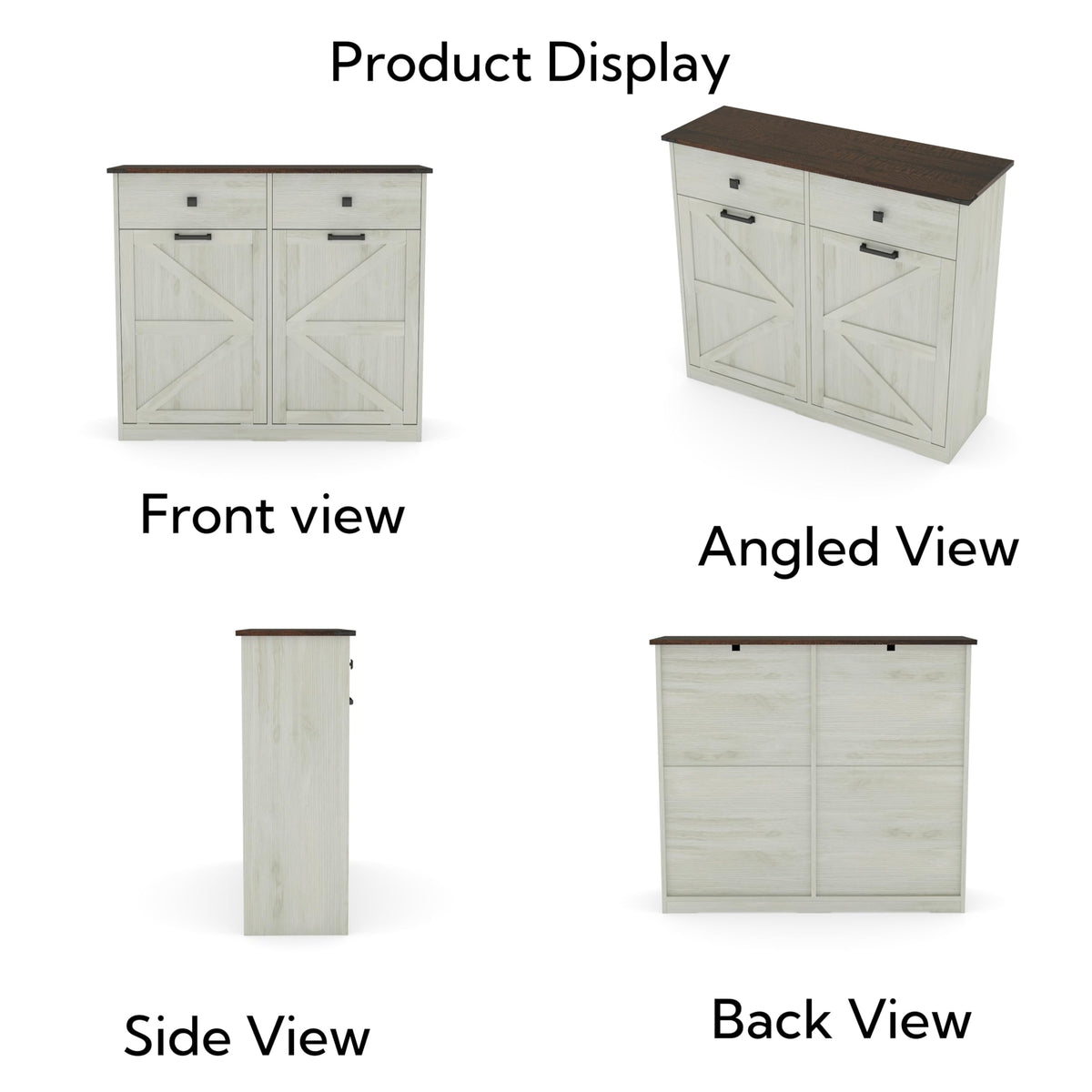 20 Gallon Double Tilt Out Kitchen Trash Can with Hideaway Drawer D699956