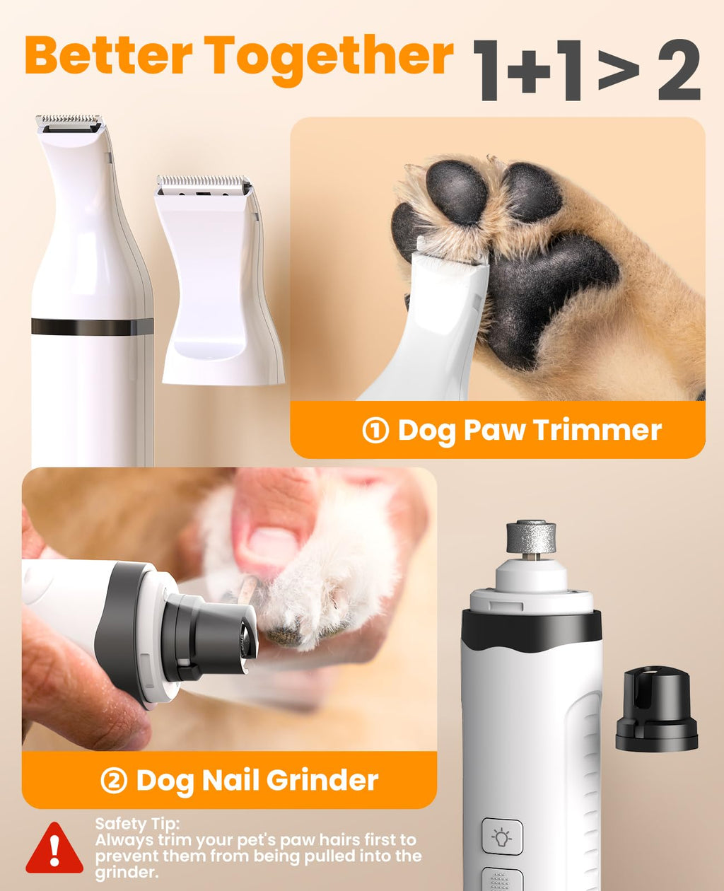 Dog Shaver Clippers and Nail Grinder Paw Trimmer Kit C20388