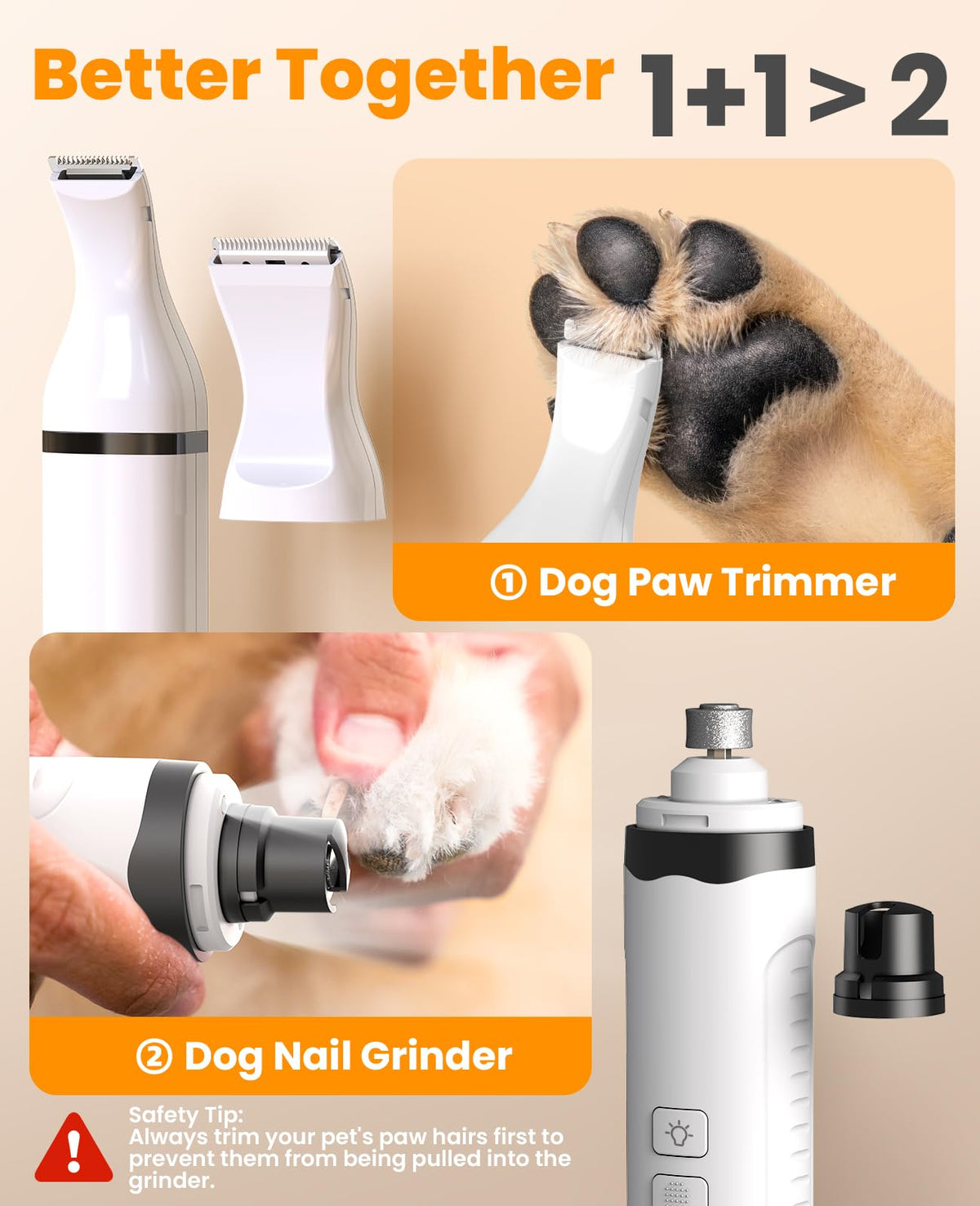 Dog Shaver Clippers and Nail Grinder Paw Trimmer Kit C20388