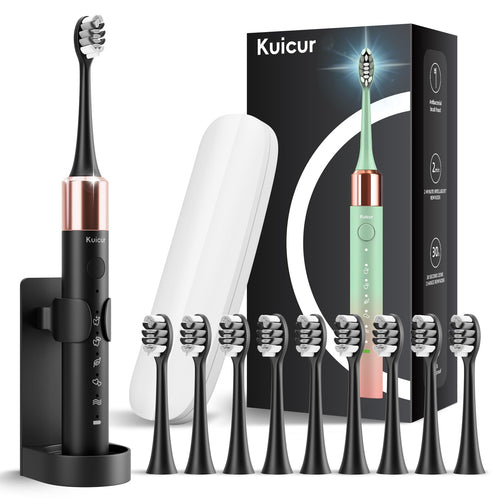 2 Pack Electric Toothbrush Black and Purple White Y654403
