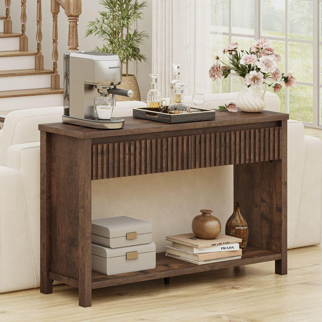 47" Fluted Console Table with Drawers S41095