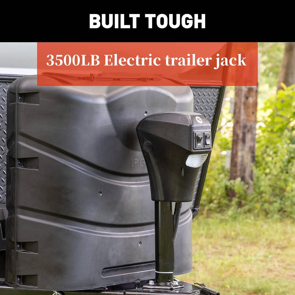 3500lbs Electric Trailer Jack with Front LED, 18" Lift B6959