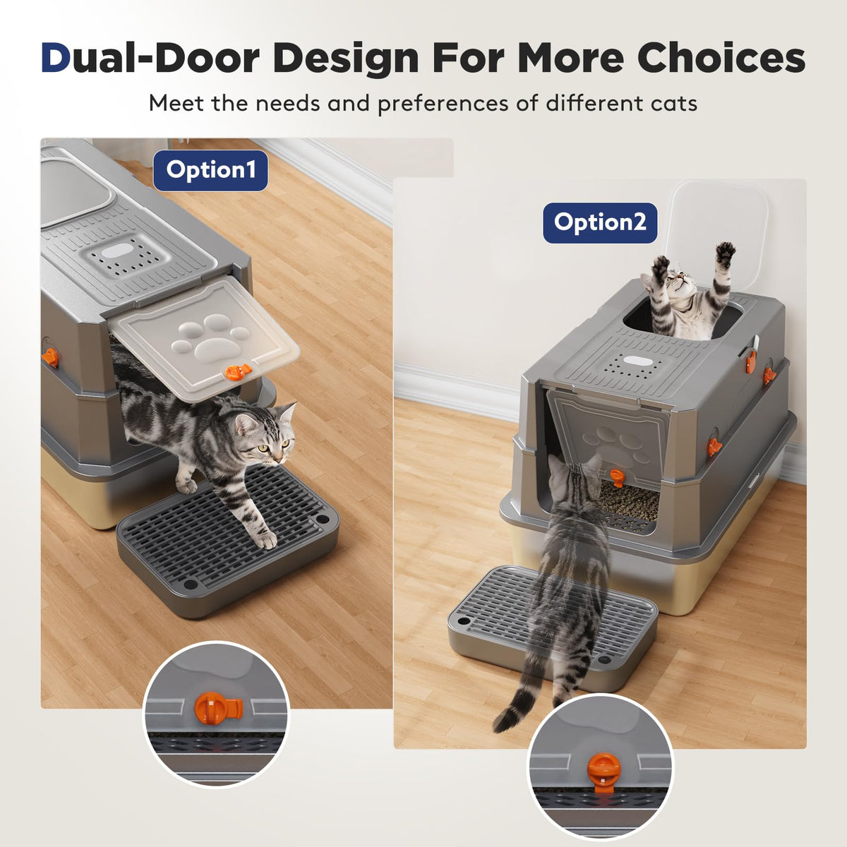 Stainless Steel Enclosed Cat Litter Box with Lid X7362