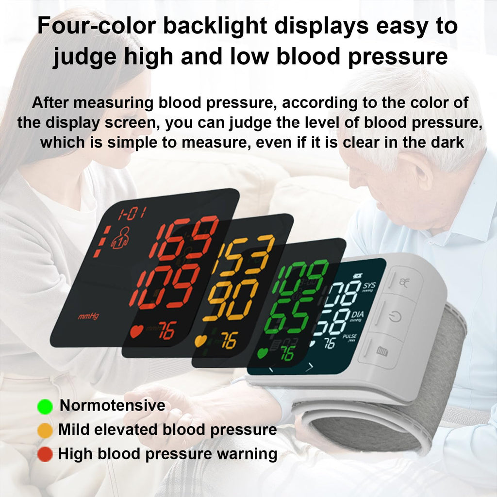 Wrist Blood Pressure Monitor with 2 Users Memory LCD Display P250374