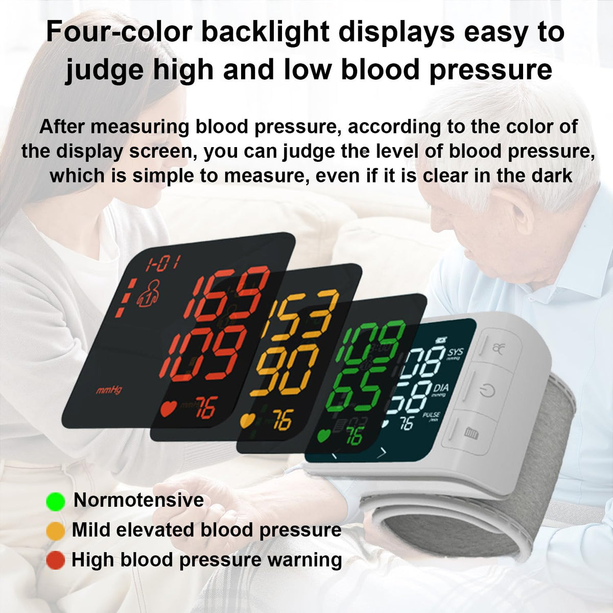 Wrist Blood Pressure Monitor with 2 Users Memory LCD Display P250374