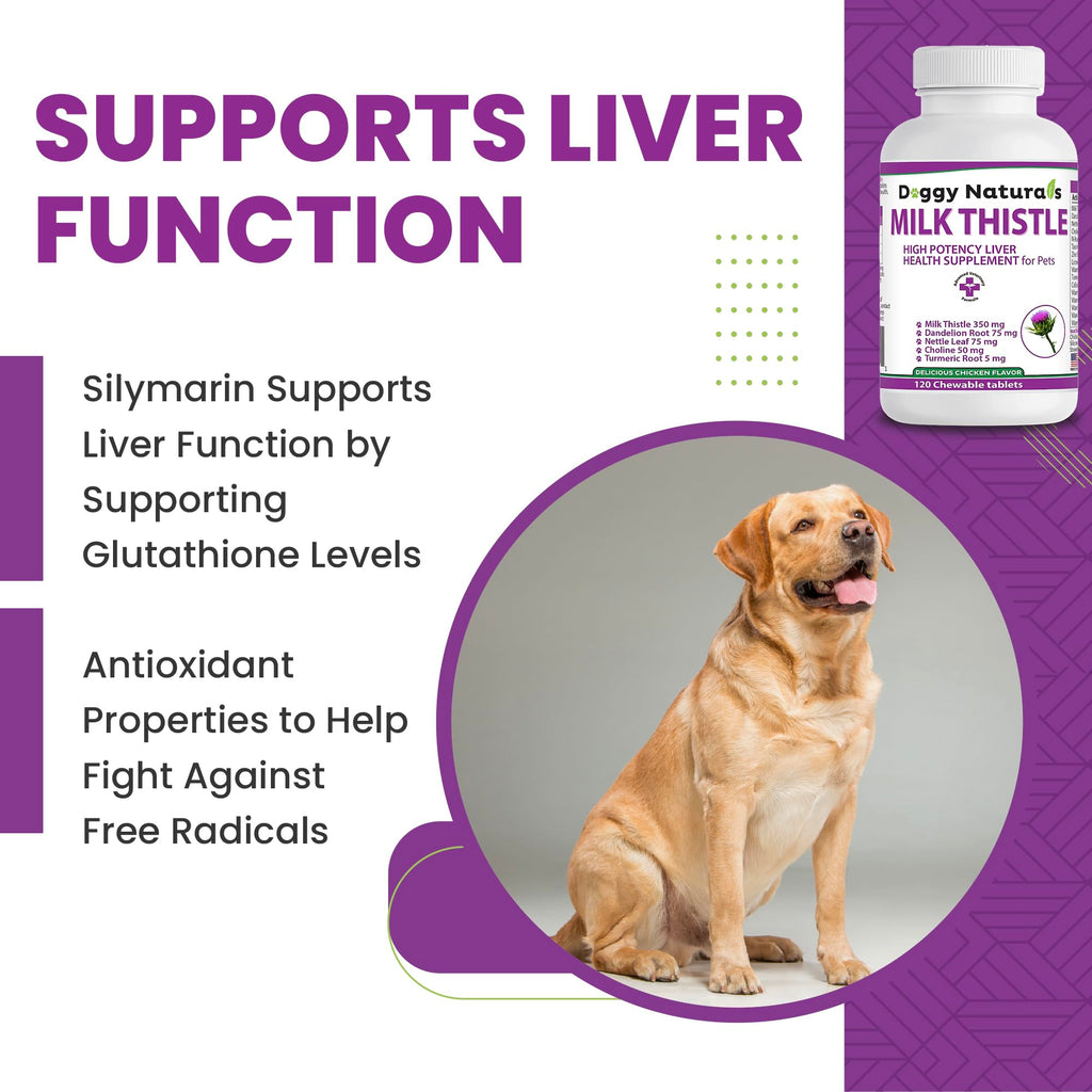 Milk Thistle Liver Health Supplement for Dogs 120 tabs O2432