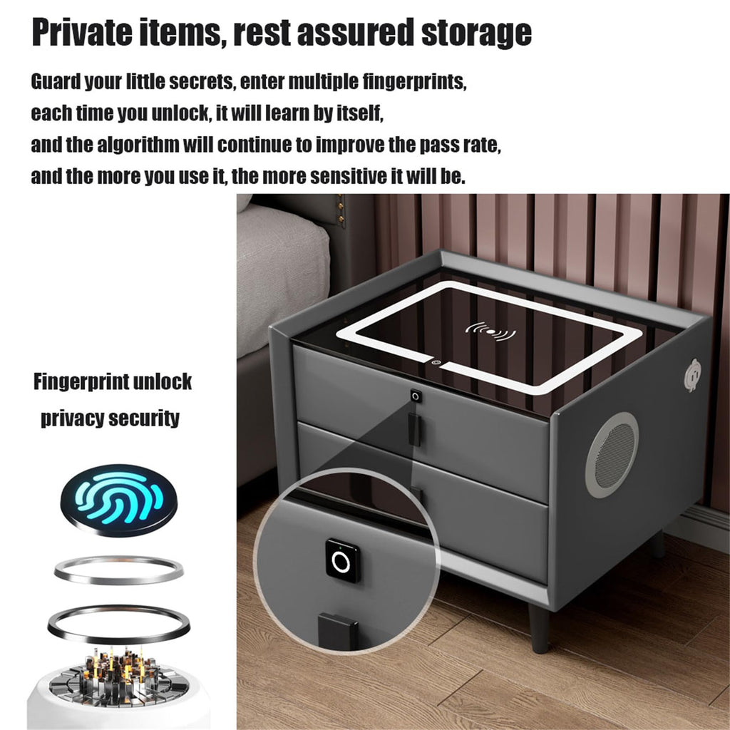Pink 3 Drawer Nightstand with Charging Station P87251