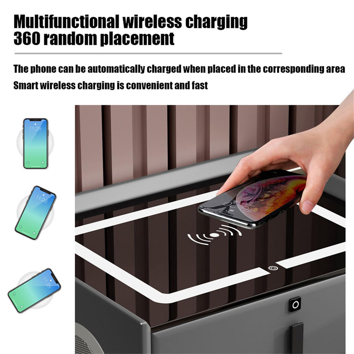 Pink 3 Drawer Nightstand with Charging Station P87251