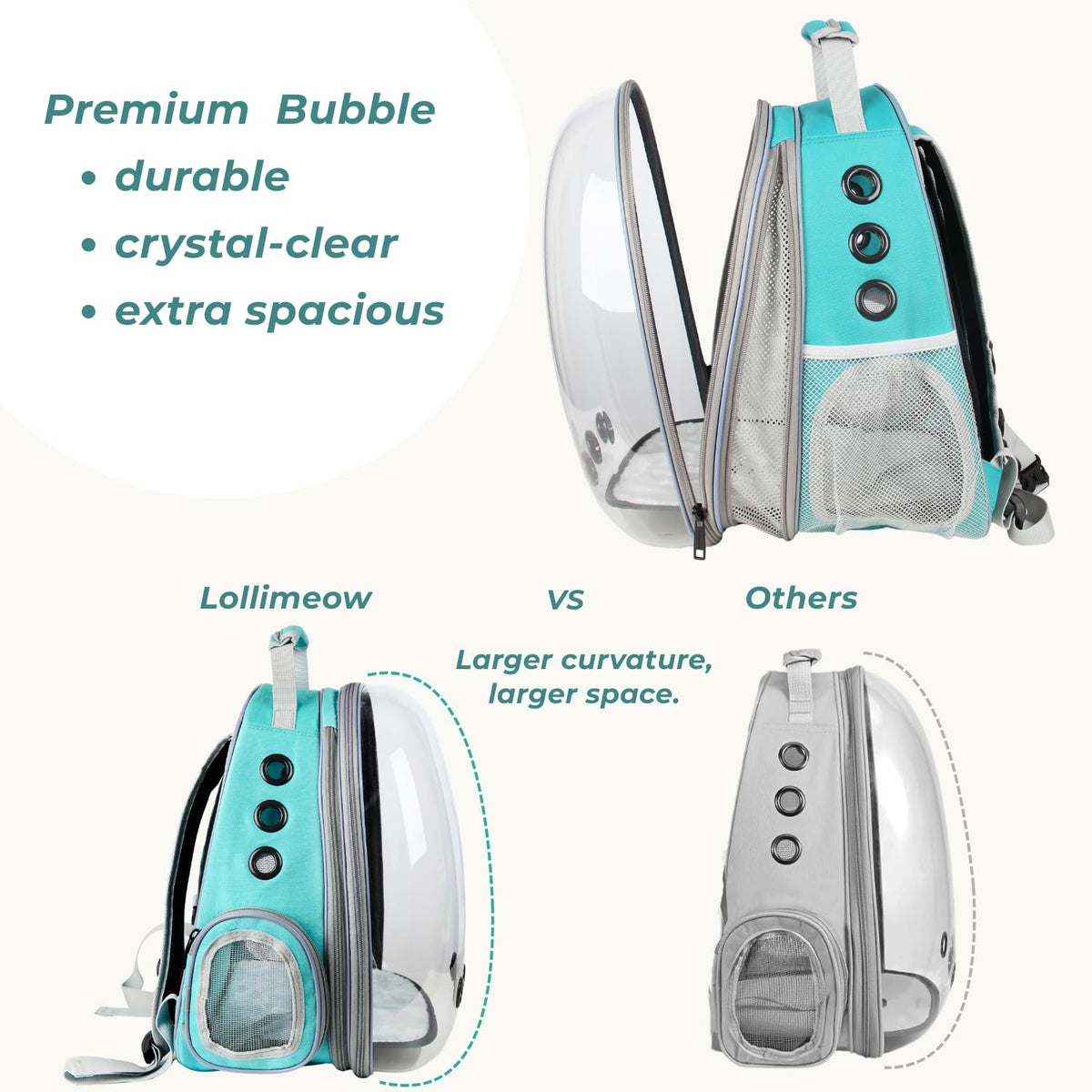 Expandable Cat Backpack with Mini Fan I49553
