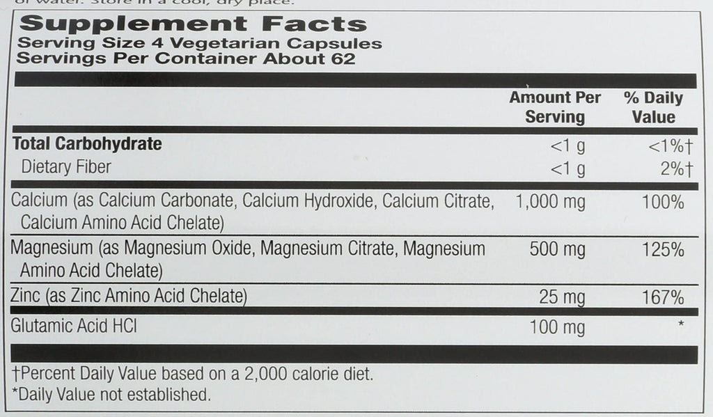 Calcium Magnesium Zinc Capsules 250 Count I211374