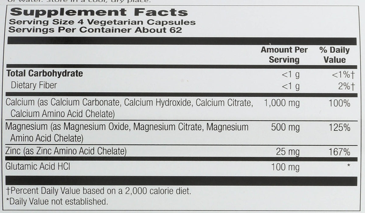 Calcium Magnesium Zinc Capsules 250 Count I211374