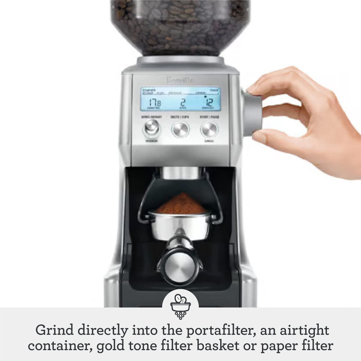Brushed Stainless Steel Coffee Grinder P936010