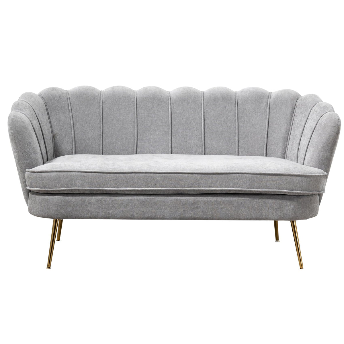 Light Grey Chenille 2-Seater Loveseat Sofa I873817