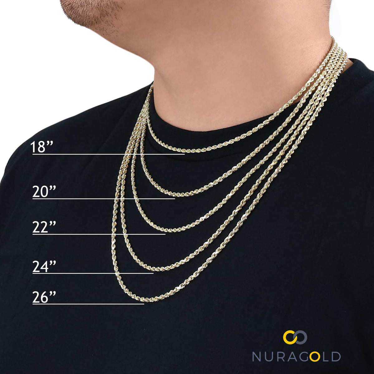 14k Yellow Gold Cuban Link Chain Necklace D5963