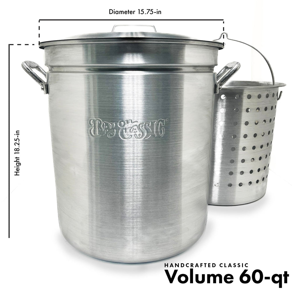 60 Qt Aluminum Stockpot with Basket M7681