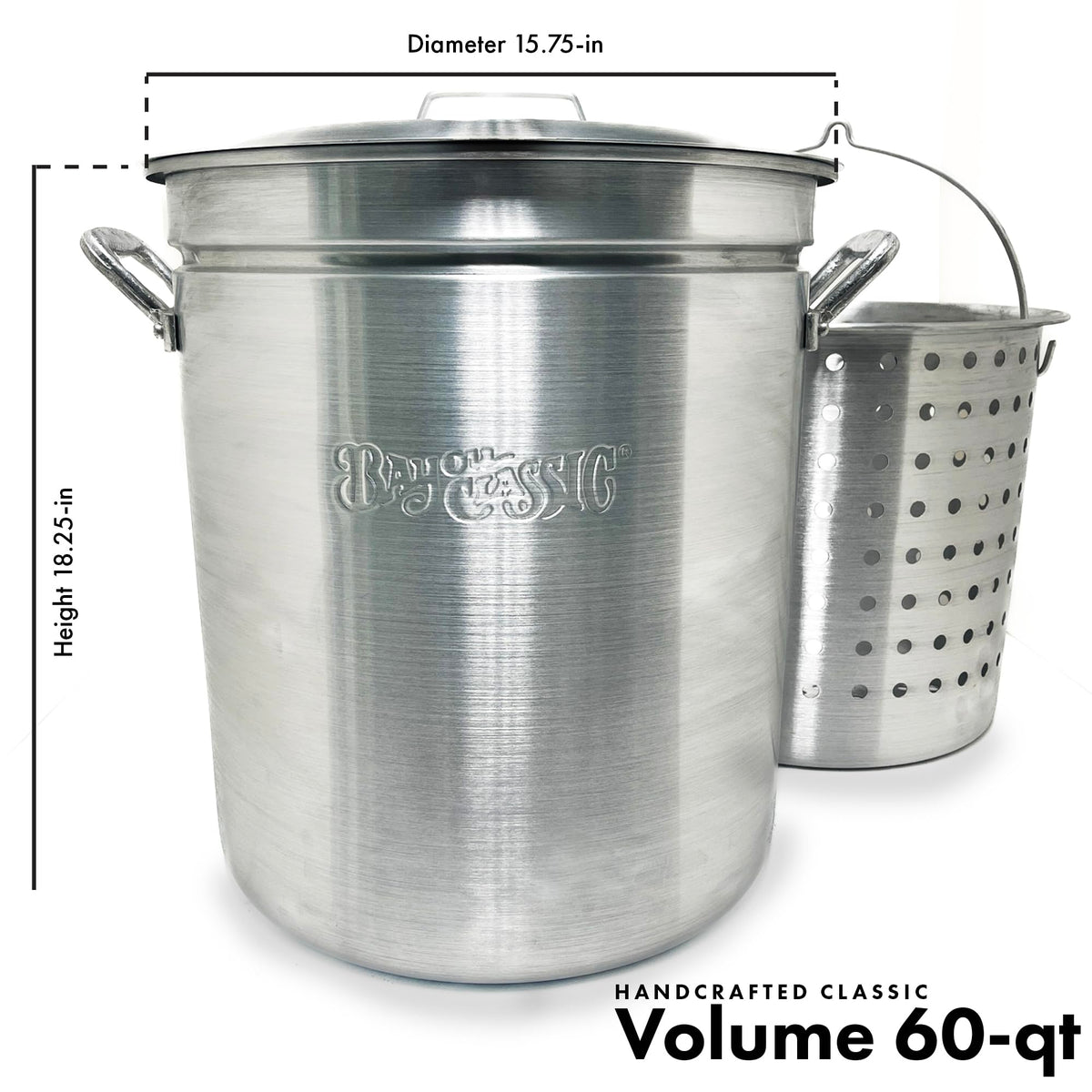60 Qt Aluminum Stockpot with Basket M7681