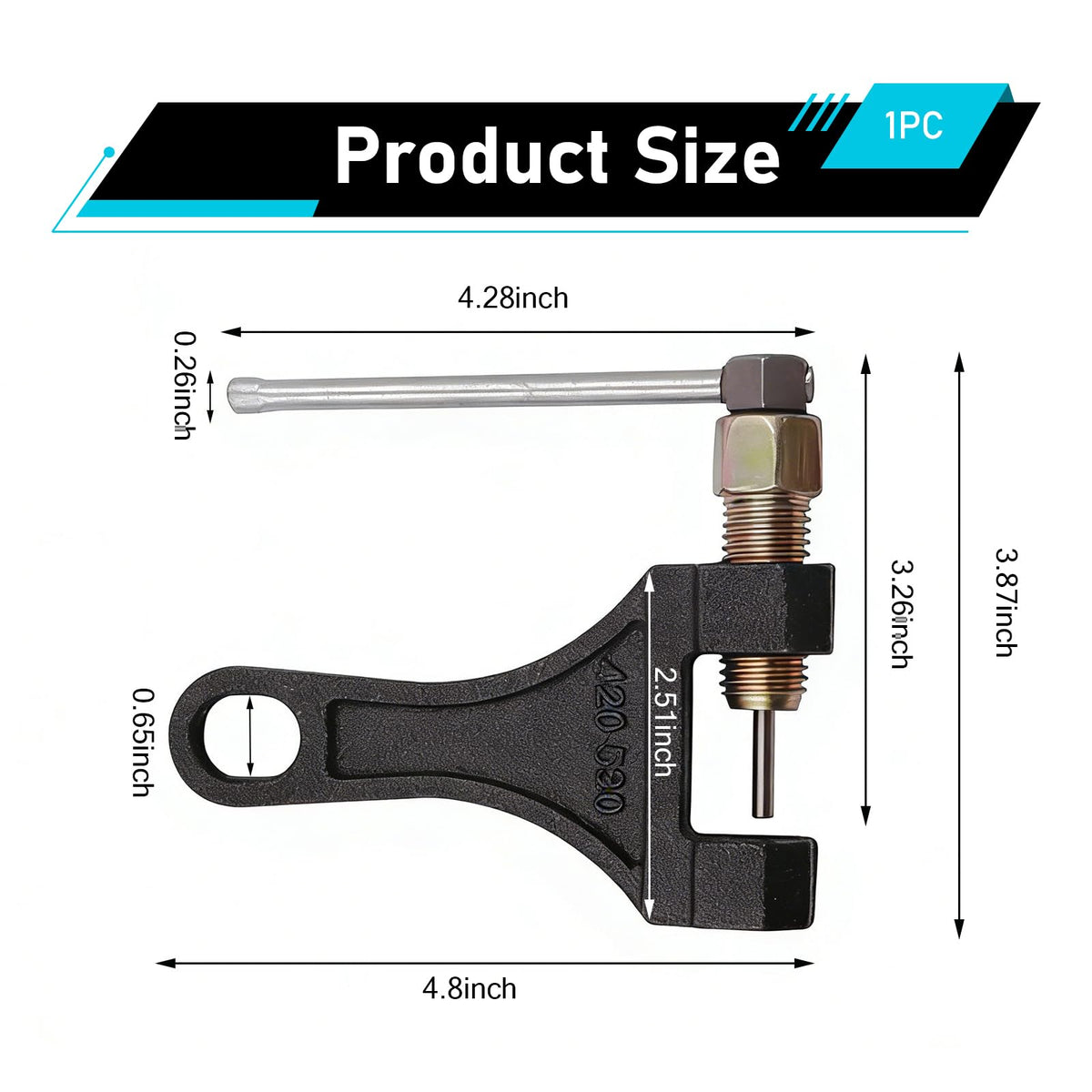 Heavy-duty Alloy 420-530 Roller Chain Breaker Tool with Grip R5338