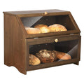 Double Layer Wooden Bread Box F6870