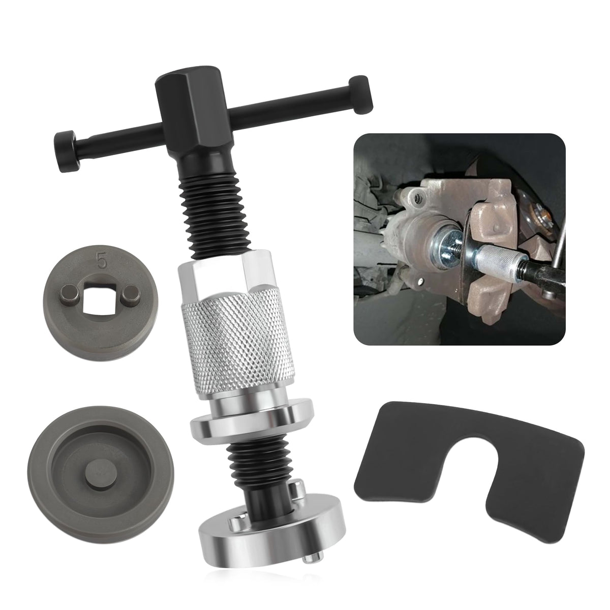 Chrome-Plated Steel 5PCS Brake Caliper Compression Tool Set P714